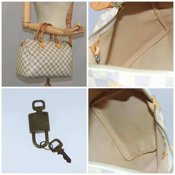 LOUIS VUITTON Damier Azur Speedy 30 Hand Bag - Picture 14 of 14